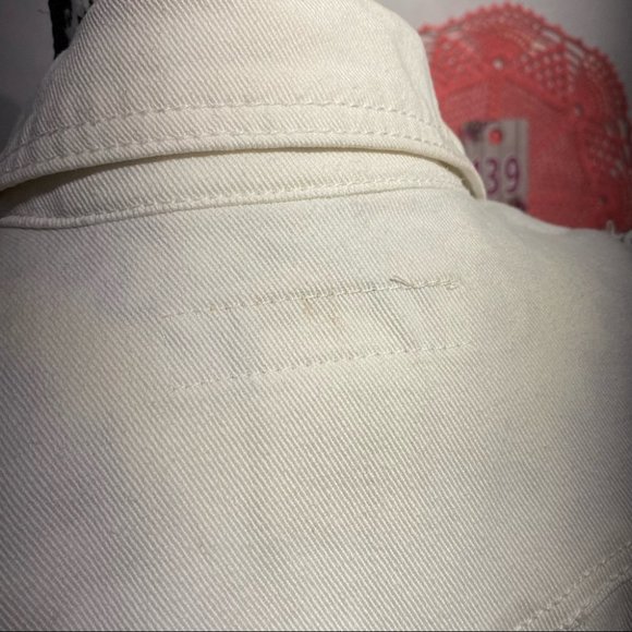 Paris Blues White Jean Vest with Raw Arms - Picture 7 of 15